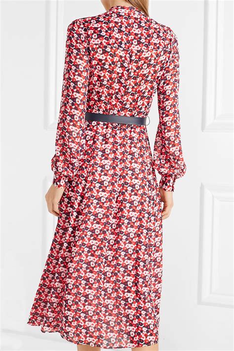 michael michael kors belted floral print crepe midi dress|Women's Designer Dresses & Occassion Dresses .